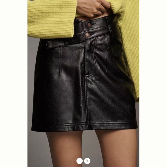 Anthropologie Pilcro Bombshell Faux Leather Mini Skirt - Picture 1 of 3